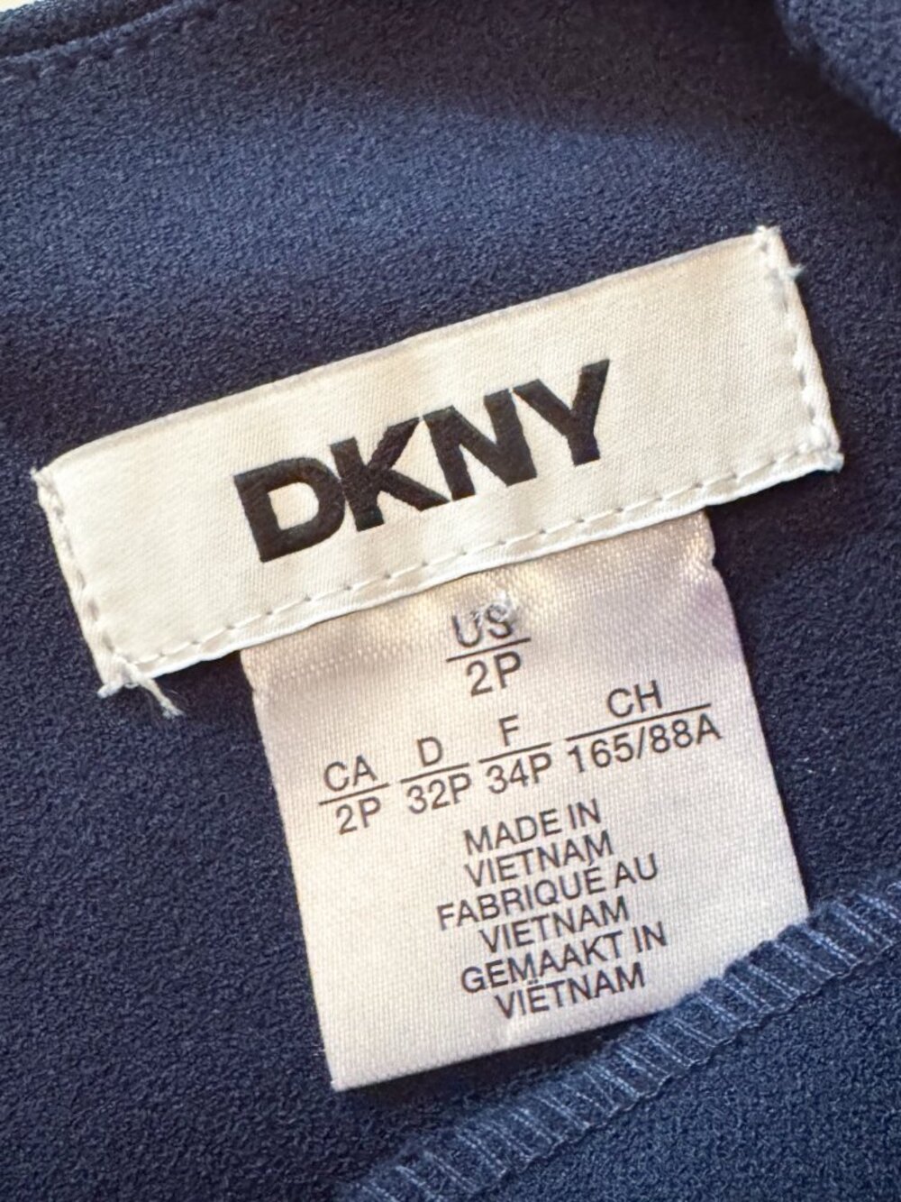 DKNY Navy Blue Scuba Sheath Dress Puff Sleeve NWOT Workwear Office Siren Size 2P - Picture 12 of 13
